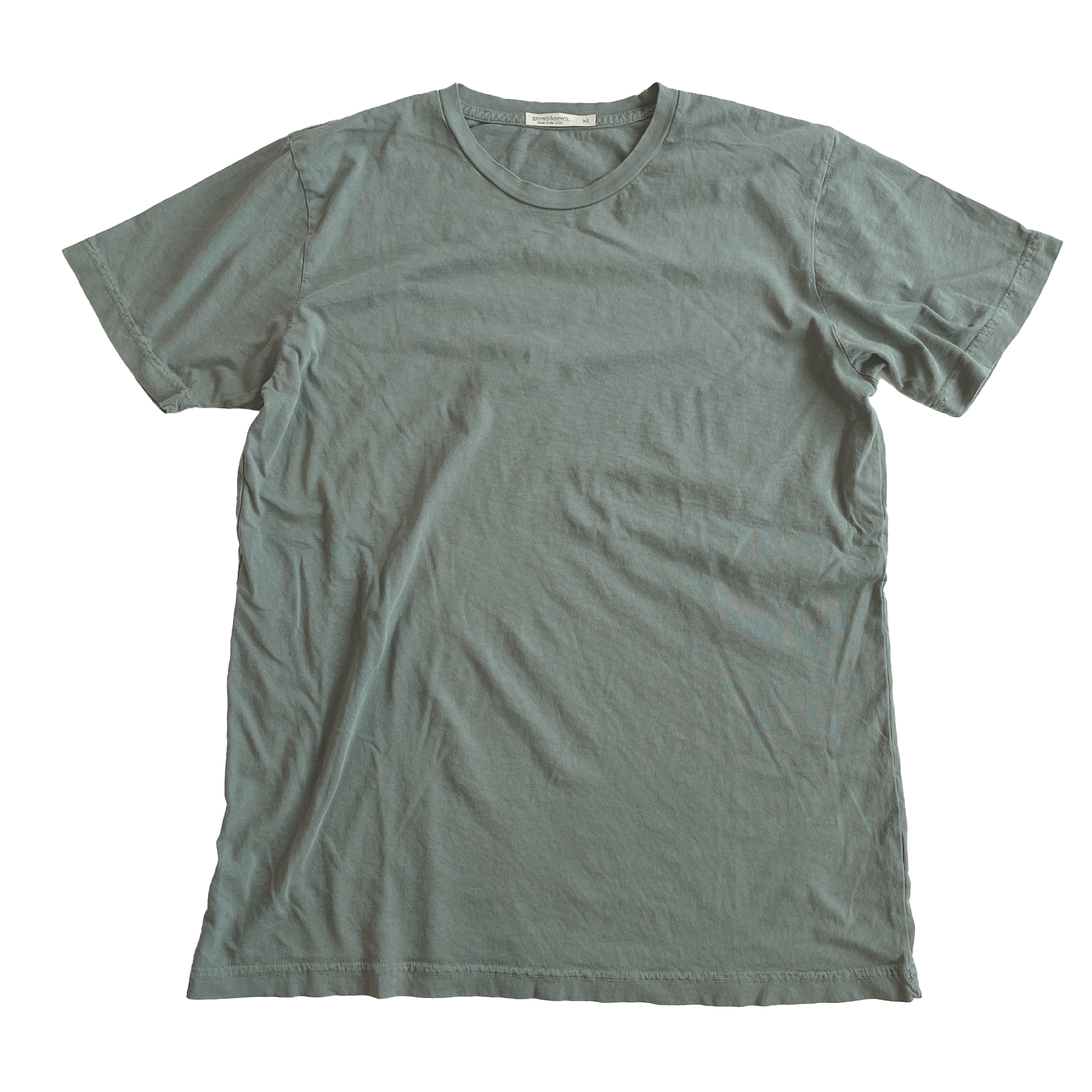 USA Crew Neck T-Shirt - Sage - grown&sewn