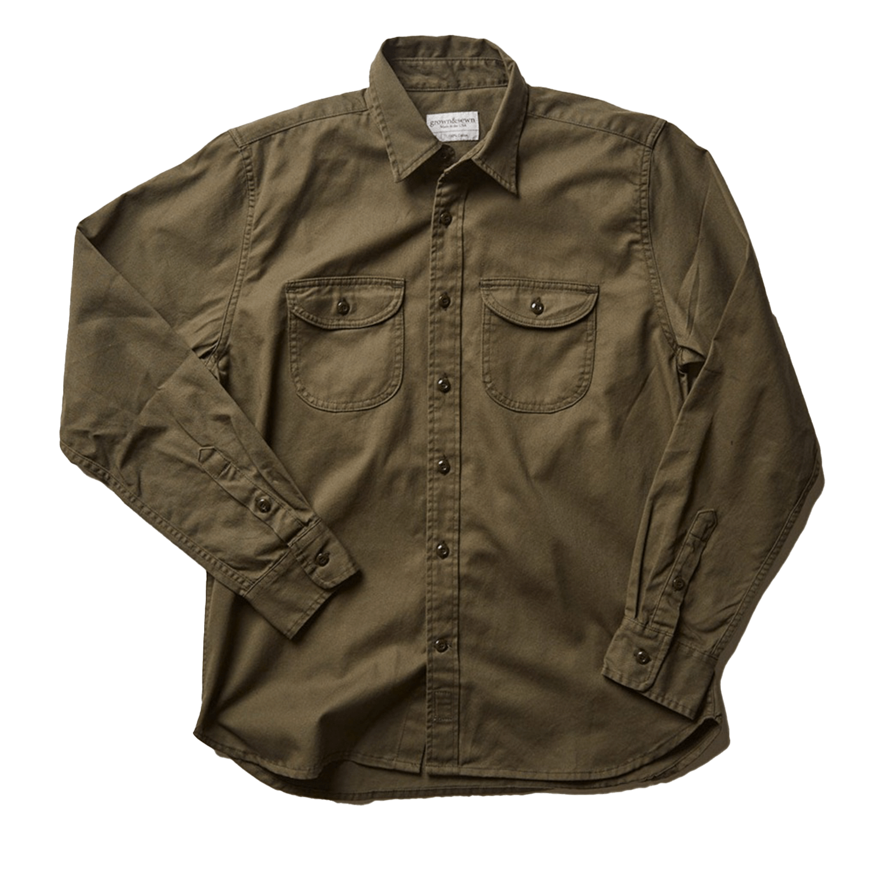 Walsh Work Shirt - 6 oz. Vintage Twill - Olive - grown&sewn