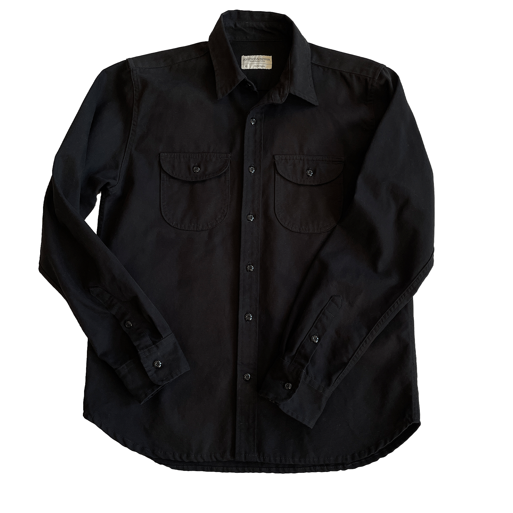 Walsh Work Shirt - 8 oz. Brushed Canvas - Black - grown&sewn