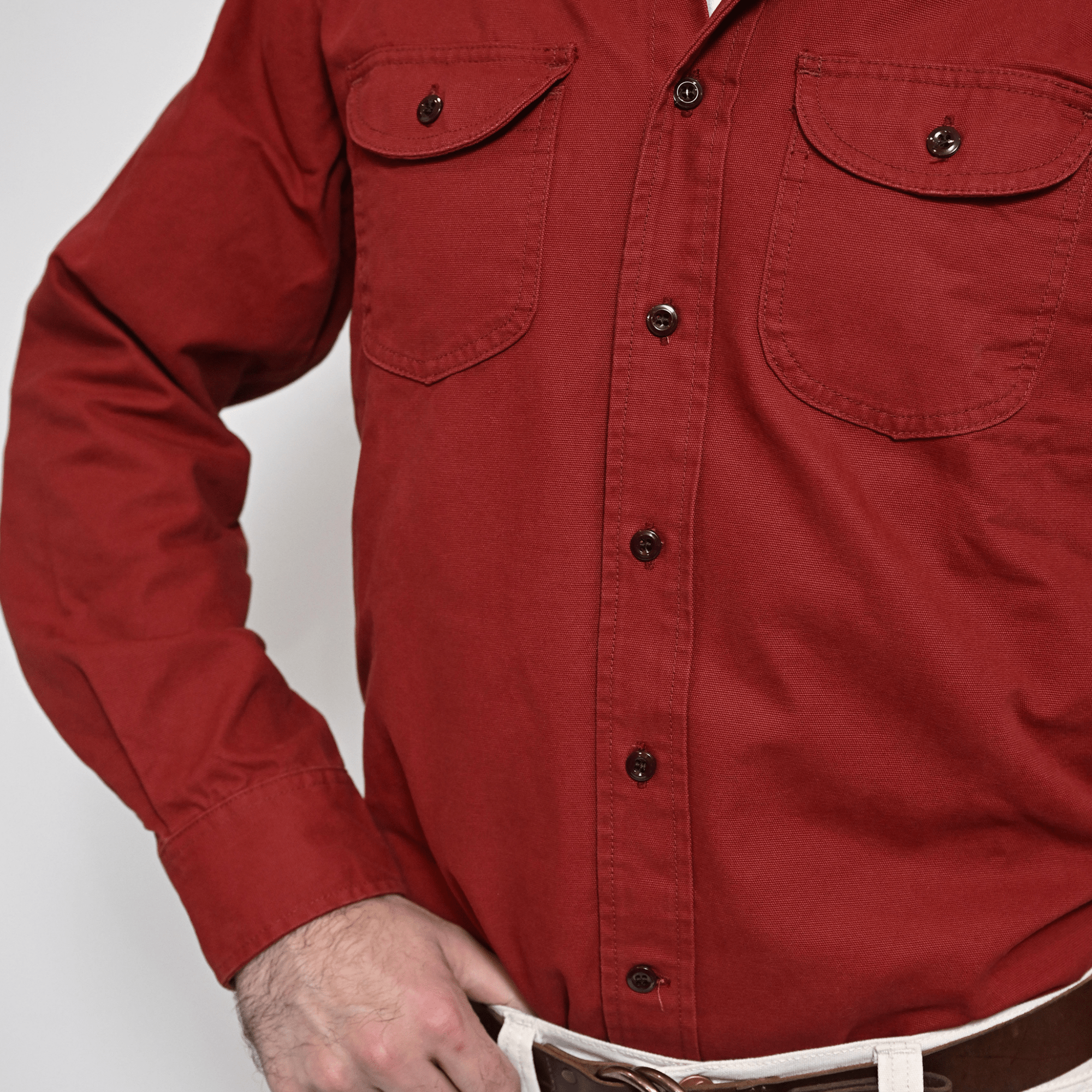 Walsh Work Shirt - 8 oz. Brushed Canvas - Brick - grown&sewn